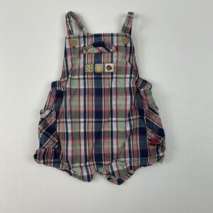 Vintage Classic Pooh Baby Shortalls 6 Months Plaid Storybook Outfit